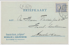 Firma briefkaart Sloterdijk 1910 - Chem. Fabriek De Bijenkorf   
