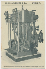 Firma briefkaart Utrecht 1913 - Stoommachine