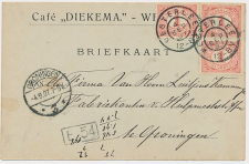 Firma briefkaart Westerlee 1907 - Cafe Diekema