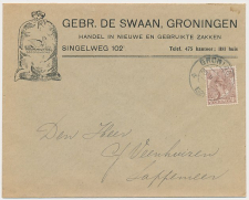 Firma envelop Groningen 1921 - Zakken handel - Zwaan