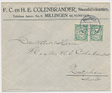 Firma envelop Millingen 1912 - Steenfabrikanten