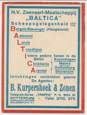 Firma briefkaart Rotterdam 191. - Zeevaart Maatschappij Baltica