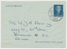 Luchtpostblad G. Huizen - Vancouver Canada 1953