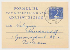 Verhuiskaart G. 22 Wolvega - Rotterdam 1953