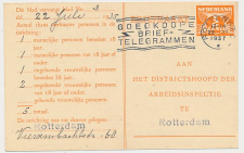 Arbeidslijst G. 17 Locaal te Rotterdam 1937