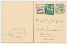 Briefkaart G. 237 / Bijfrankering Amsterdam - Frankrijk 1937