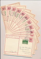 Briefkaart G. 284 Complete set / Bijfrankering Groningen 1946