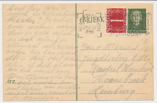 Briefkaart G. 300 / Bijfrankering Haarlem - Hoensbroek 1951