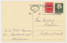 Briefkaart G. 313 / Bijfrankering Apeldoorn - Dedemsvaart 1957