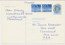 Briefkaart G. 364 / Bijfrankering Arnhem - USA 1987