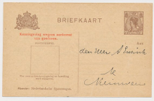 Spoorwegbriefkaart G. PNS122-I a - Nieuwveen 1921