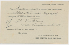 Briefkaart G. 90 a I Particulier bedrukt Amsterdam 1919