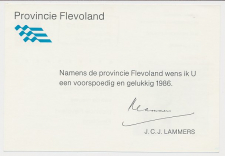 Briefkaart G. 363 Particulier bedrukt Provincie Flevoland 1986