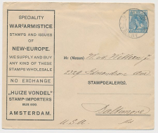 Envelop G. 21 Particulier bedrukt Amsterdam - USA 1920