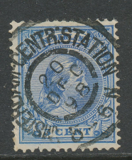 Em. 1891 Grootrondstempel Amsterdam-Centr:Station 1898