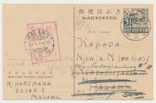Censored local post card to a Camp in Malang Neth. Indies 1944
