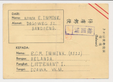 POW card Internee Camp Bandoeng - POW Camp Djawa WM Neth. Indies