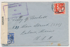 Censored cover Batavia Netherlands Indies 1940 - USA 1940