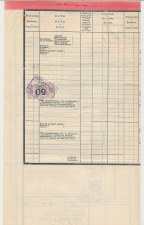 Vrachtbrief / Spoorwegzegel H.IJ.S.M. Roosendaal - Belgie 1919