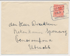 Treinblokstempel : Alkmaar - Amsterdam A 1929 ( Wijk aan Duin )