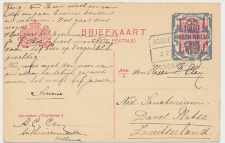 Treinblokstempel :Roodeschool - Groningen IV 1921 Uithuizermeden