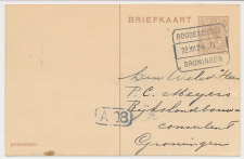 Treinblokstempel : Roodeschool - Groningen IV 1924 ( Usquert )