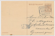 Treinblokstempel : Roodeschool - Groningen IV 1924 ( Usquert )