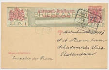 Treinblokstempel :Rotterdam - Hellevoetsluis B 1925 Nieuwenhoorn