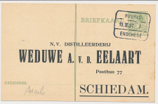 Treinblokstempel : Ruurlo - Enschede I 1937 ( Borculo )