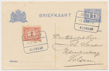 Treinblokstempel : Schagen - Alkmaar II 1914