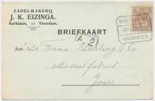 Treinblokstempel : Stadskanaal - Groningen D 1923 ( Veendam )