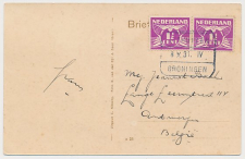 Treinblokstempel : Uithuizen - Groningen IV 1931 ( Usquert )