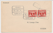 Treinblokstempel : Venlo - Nijmegen II 1927 