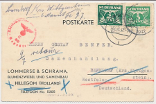 Firma briefkaart Hillegom 1942 - Bloembollen