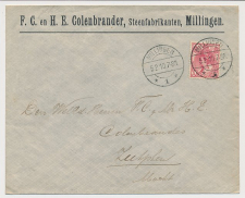 Firma envelop Millingen 1910 - Steenfabrikanten