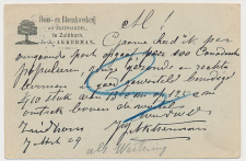 Firma briefkaart Zuidhorn 1909 - Boom- Bloemkweekerij