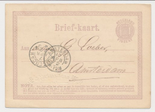Briefkaart G. 1 Rotterdam - Amsterdam 1872 ( Firma blinddruk )