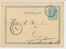 Briefkaart G. 8 Leiden - Leipzig Duitsland 1875