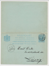 Briefkaart G. 28 Amsterdam - Leipzig Duitsland 1888