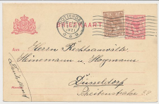 Briefkaart G. 103 II / Bijfrankering Rotterdam - Duitsland 1921