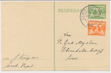 Briefkaart G. 228 / Bijfrankering Den Burg Texel - Lisse 1940