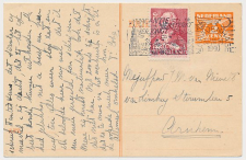 Briefkaart G. 255 / Bijfrankering Den Haag - Arnhem 1940