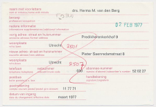 Verhuiskaart G. 42 Particulier bedrukt Utrecht 1977