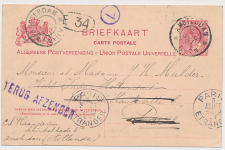 Briefkaart G. Amsterdam - Frankrijk 1907 - Onbestelbaar - Retour