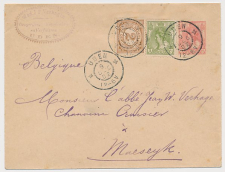 Envelop G. 8 / Bijfrankering Uden - Belgie 1902