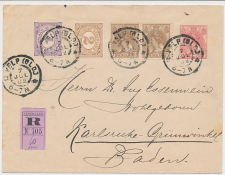 Envelop G. 8 / Bijfrankering Aangetekend Velp - Duitsland 1902