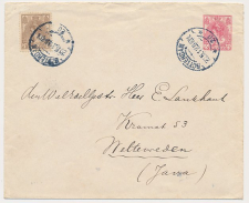 Envelop G. 18 / Bijfrankering Rotterdam - Ned. Indie 1913 