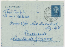 Luchtpostblad G. 4 Amsterdam - Paramaribo Suriname 1953