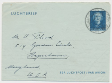Luchtpostblad G. 4 Amsterdam - Maryland USA 1952