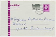 Postblad G. 24 / Bijfrankering Zwolle - Dedemsvaart 1982